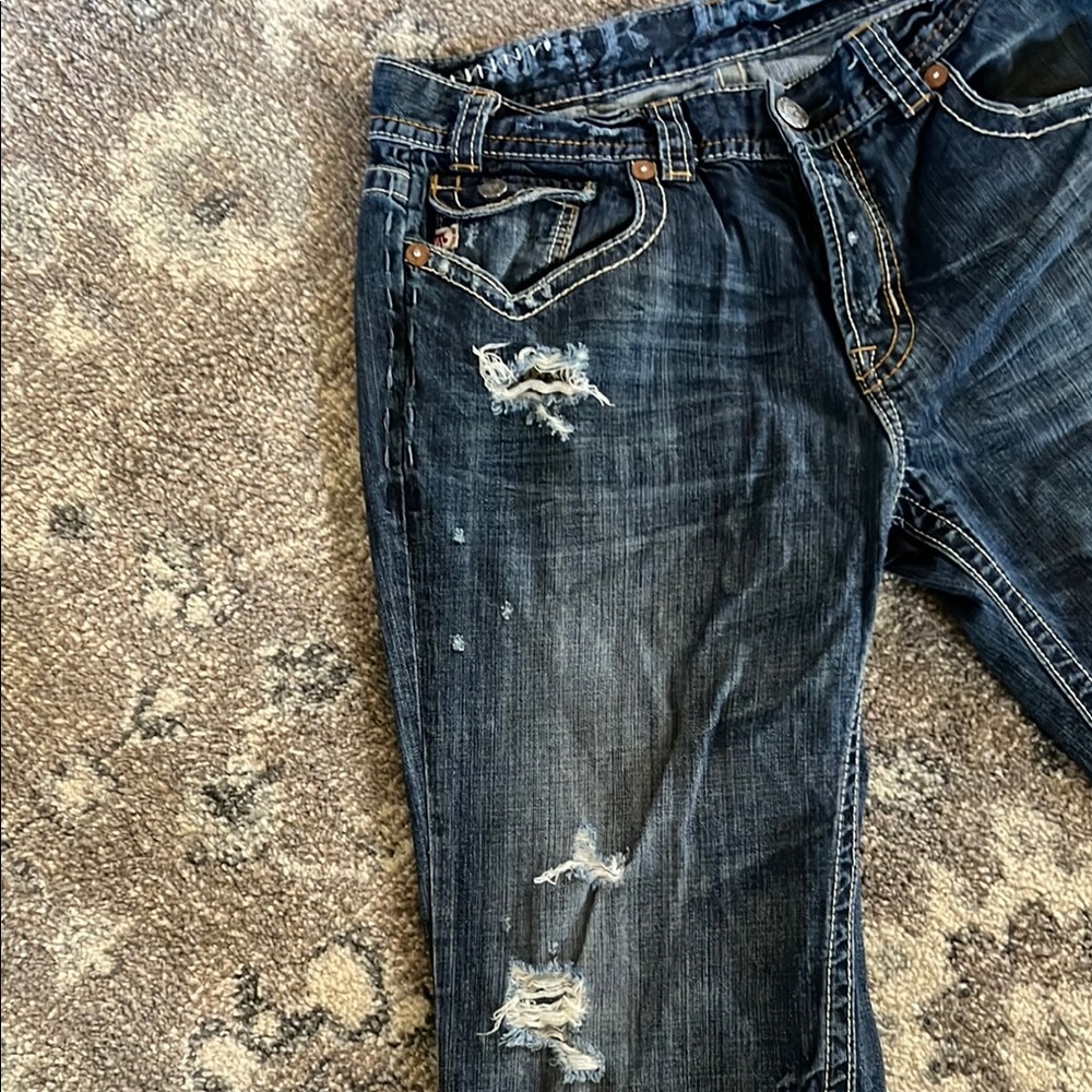 Men's Straight Jeans - Blue - Picture 4 of 6